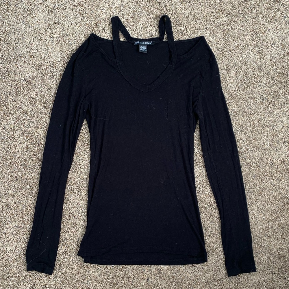 American Dream Black Long Sleeve Top